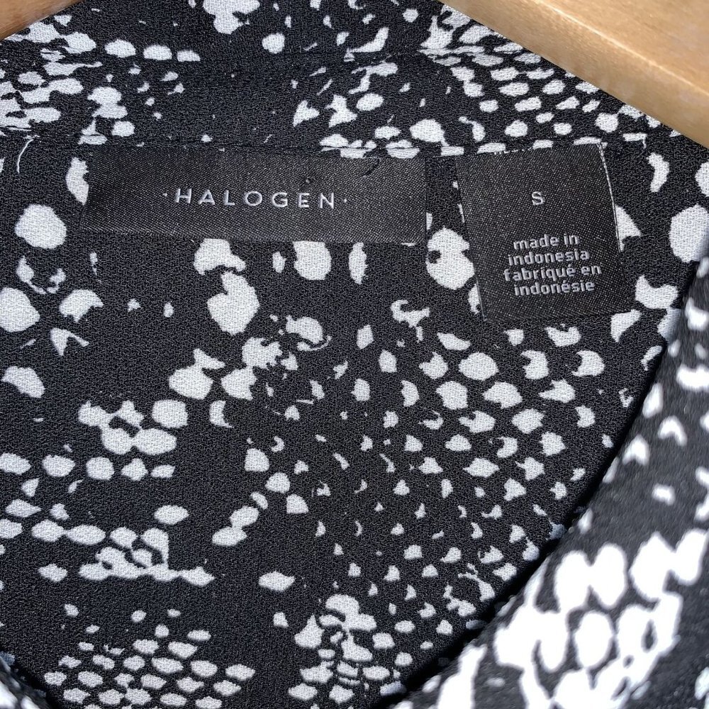 Halogen Black And White Python Print Long Sleeve … - image 3